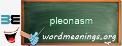 WordMeaning blackboard for pleonasm